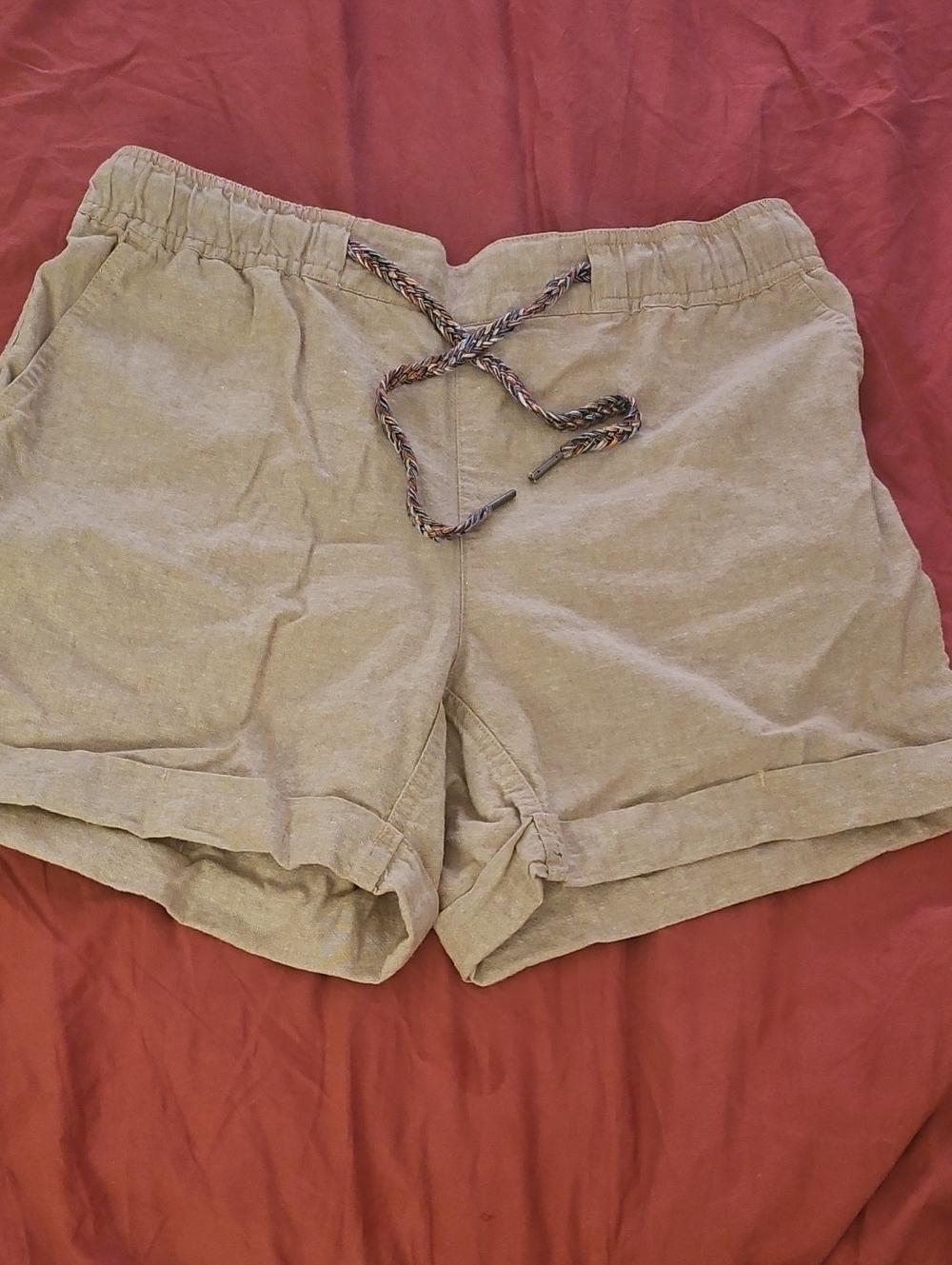 Eddie Bauer Khaki Tan Drawstring Shorts